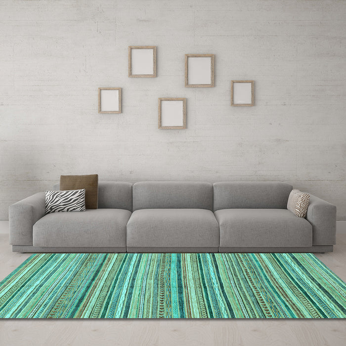 Machine Washable Abstract Light Blue Modern Rug in a Living Room, wshabs2225lblu
