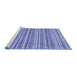 Sideview of Machine Washable Abstract Blue Modern Rug, wshabs2225blu