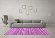 Machine Washable Abstract Purple Modern Area Rugs in a Living Room, wshabs2225pur