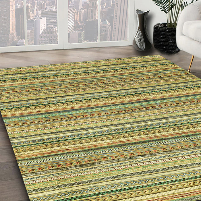 Machine Washable Abstract Metallic Gold Rug in a Family Room, wshabs2225
