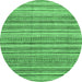 Round Abstract Emerald Green Modern Rug, abs2225emgrn