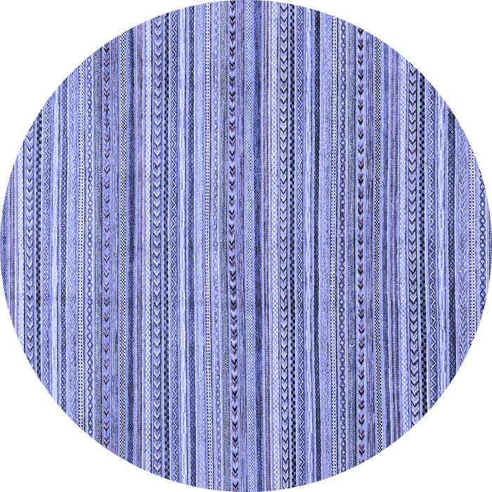 Round Abstract Blue Modern Rug, abs2225blu