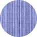 Round Abstract Blue Modern Rug, abs2225blu