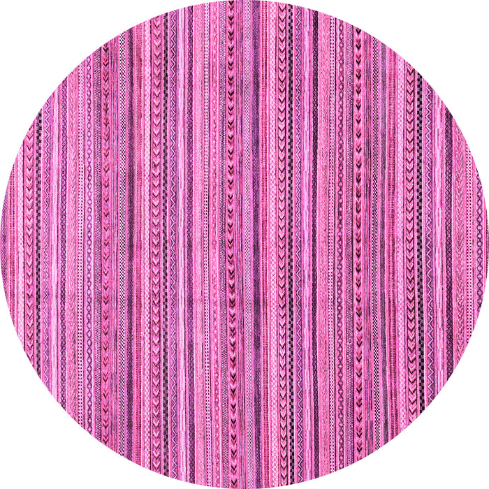 Round Abstract Pink Modern Rug, abs2225pnk