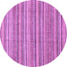 Round Machine Washable Abstract Purple Modern Area Rugs, wshabs2225pur