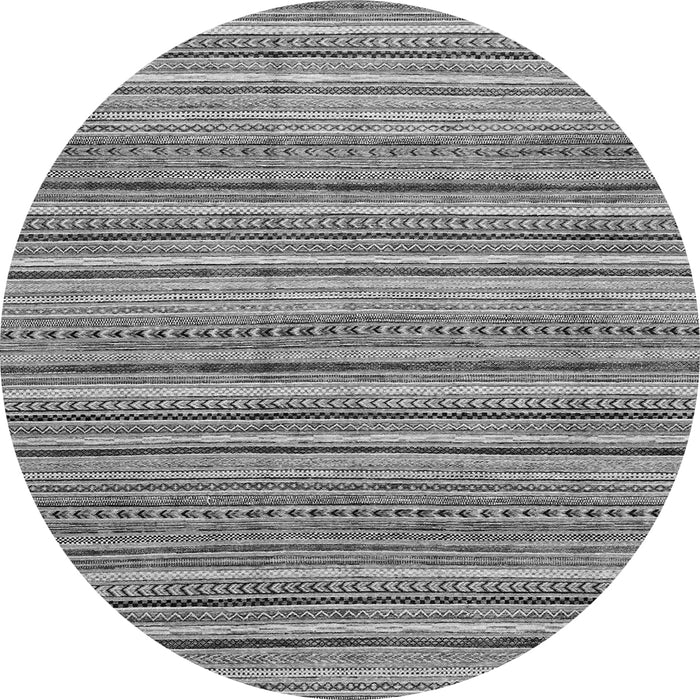 Round Abstract Gray Modern Rug, abs2225gry