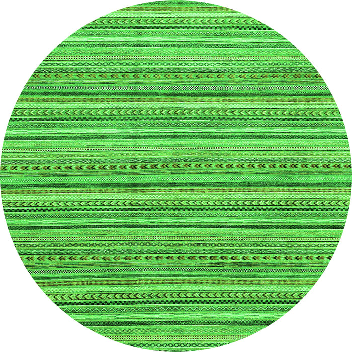 Round Abstract Green Modern Rug, abs2225grn