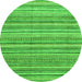 Round Abstract Green Modern Rug, abs2225grn