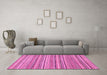 Machine Washable Abstract Pink Modern Rug in a Living Room, wshabs2225pnk