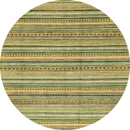 Round Abstract Metallic Gold Modern Rug, abs2225