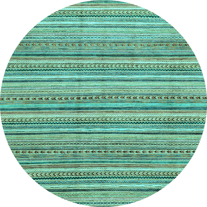 Round Machine Washable Abstract Light Blue Modern Rug, wshabs2225lblu