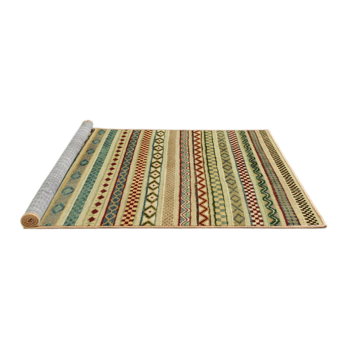 Sideview of Machine Washable Abstract Chrome Gold Yellow Rug, wshabs2226