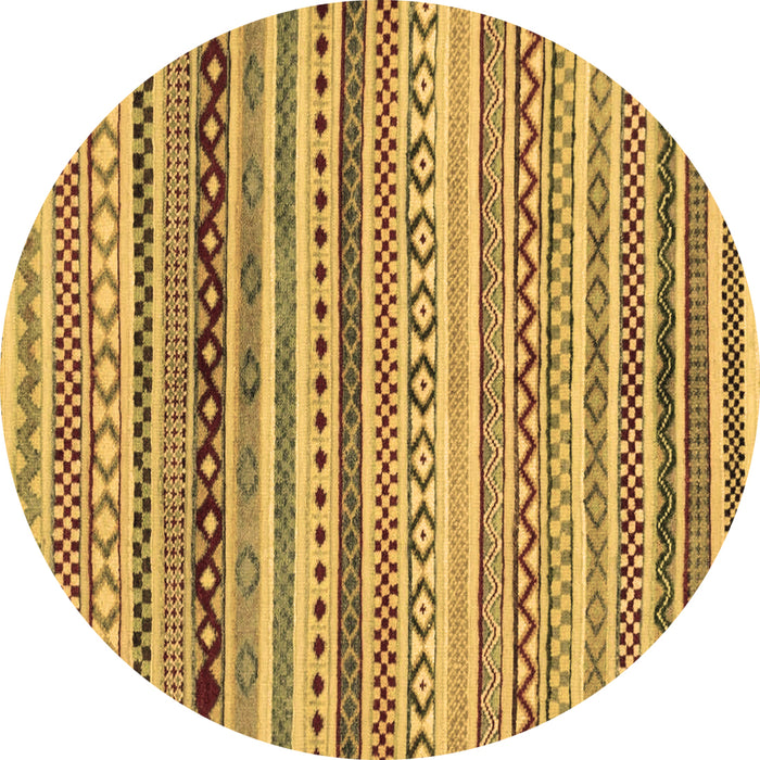 Round Abstract Brown Modern Rug, abs2226brn