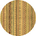 Round Abstract Brown Modern Rug, abs2226brn