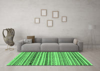 Machine Washable Abstract Emerald Green Modern Rug, wshabs2226emgrn