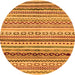 Round Abstract Orange Modern Rug, abs2226org