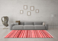 Machine Washable Abstract Red Modern Rug, wshabs2226red