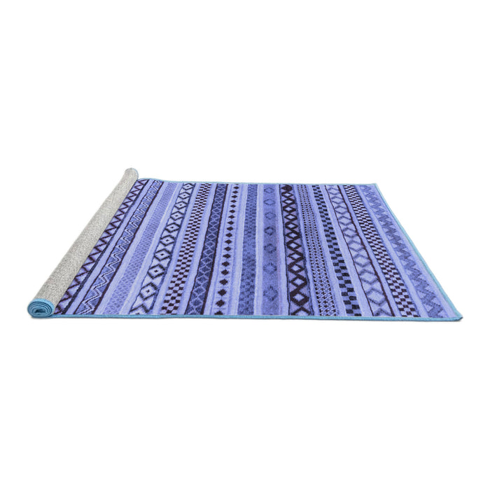 Sideview of Machine Washable Abstract Blue Modern Rug, wshabs2226blu