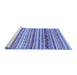 Sideview of Machine Washable Abstract Blue Modern Rug, wshabs2226blu