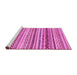 Sideview of Machine Washable Abstract Pink Modern Rug, wshabs2226pnk