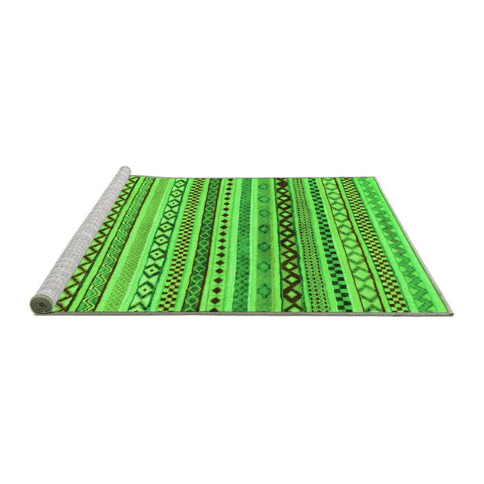 Sideview of Machine Washable Abstract Green Modern Area Rugs, wshabs2226grn