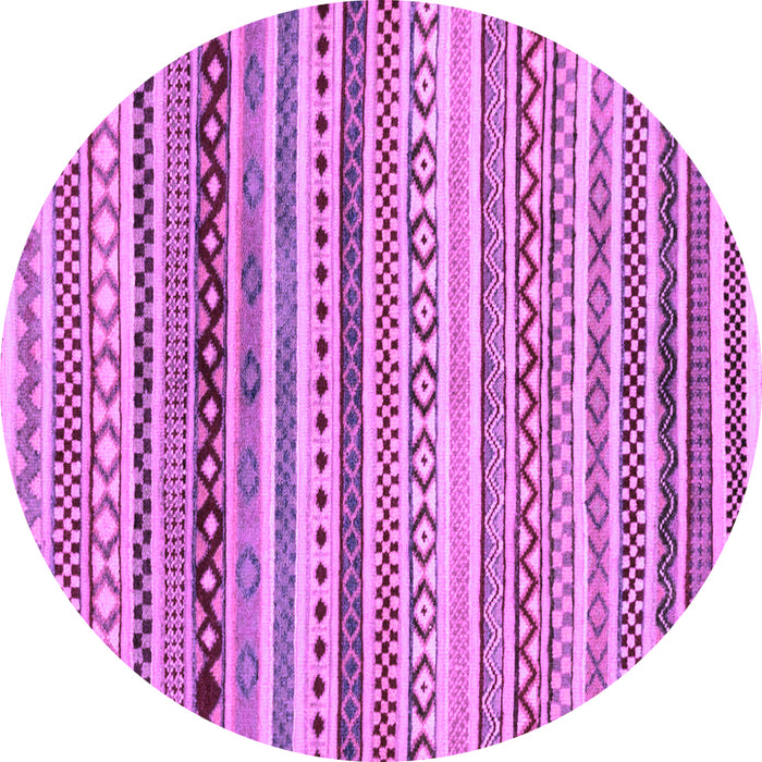 Round Machine Washable Abstract Purple Modern Area Rugs, wshabs2226pur