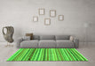 Machine Washable Abstract Green Modern Area Rugs in a Living Room,, wshabs2226grn