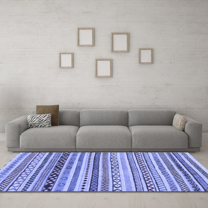 Machine Washable Abstract Blue Modern Rug in a Living Room, wshabs2226blu