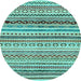 Round Abstract Light Blue Modern Rug, abs2226lblu