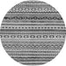 Round Machine Washable Abstract Gray Modern Rug, wshabs2226gry