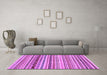 Machine Washable Abstract Purple Modern Area Rugs in a Living Room, wshabs2226pur