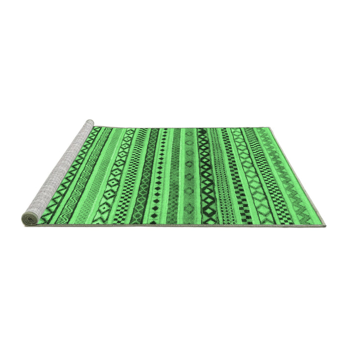 Sideview of Machine Washable Abstract Emerald Green Modern Area Rugs, wshabs2226emgrn