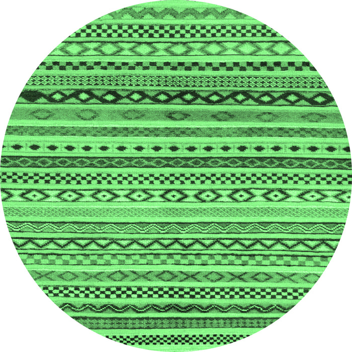 Round Abstract Emerald Green Modern Rug, abs2226emgrn