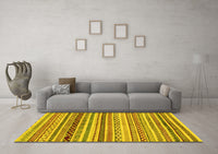 Machine Washable Abstract Yellow Modern Rug, wshabs2226yw