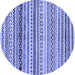 Round Abstract Blue Modern Rug, abs2226blu