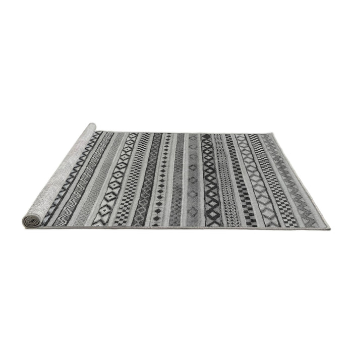 Sideview of Machine Washable Abstract Gray Modern Rug, wshabs2226gry