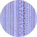 Round Abstract Blue Modern Rug, abs2227blu