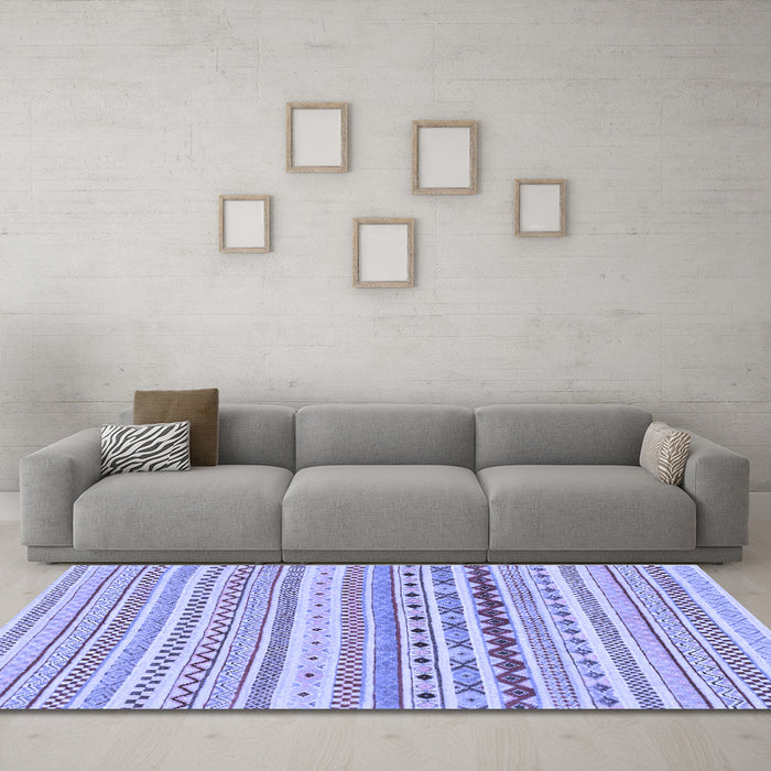 Machine Washable Abstract Blue Modern Rug in a Living Room, wshabs2227blu