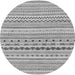 Round Abstract Gray Modern Rug, abs2227gry