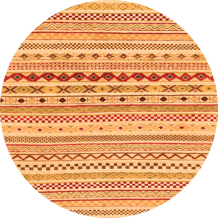Round Abstract Orange Modern Rug, abs2227org