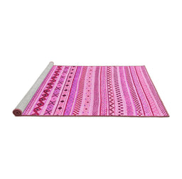 Sideview of Machine Washable Abstract Pink Modern Rug, wshabs2227pnk