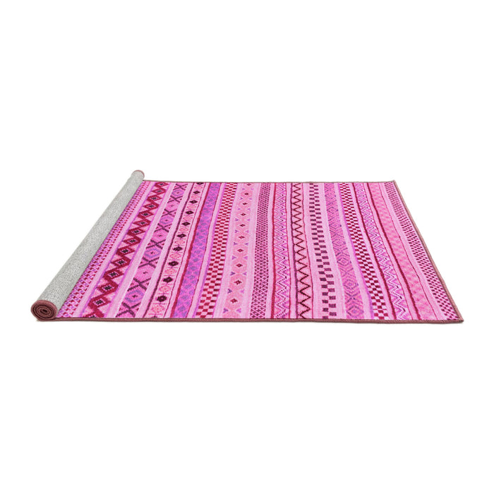 Sideview of Machine Washable Abstract Pink Modern Rug, wshabs2227pnk