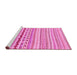 Sideview of Machine Washable Abstract Pink Modern Rug, wshabs2227pnk