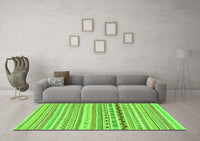 Machine Washable Abstract Green Modern Rug, wshabs2227grn