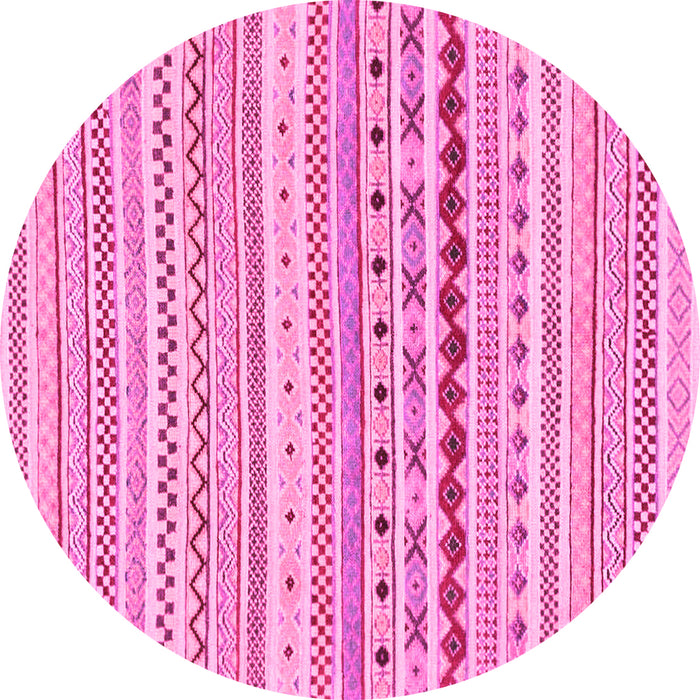 Round Machine Washable Abstract Pink Modern Rug, wshabs2227pnk