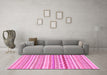 Machine Washable Abstract Pink Modern Rug in a Living Room, wshabs2227pnk