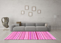 Machine Washable Abstract Pink Modern Rug, wshabs2227pnk