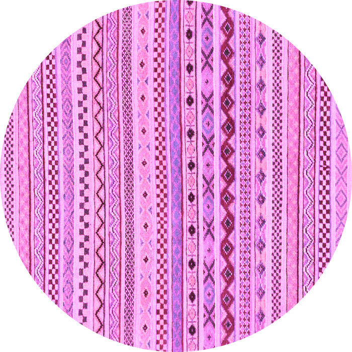 Round Machine Washable Abstract Purple Modern Area Rugs, wshabs2227pur