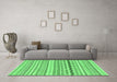 Machine Washable Abstract Emerald Green Modern Area Rugs in a Living Room,, wshabs2227emgrn