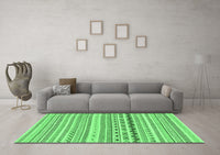 Machine Washable Abstract Emerald Green Modern Rug, wshabs2227emgrn